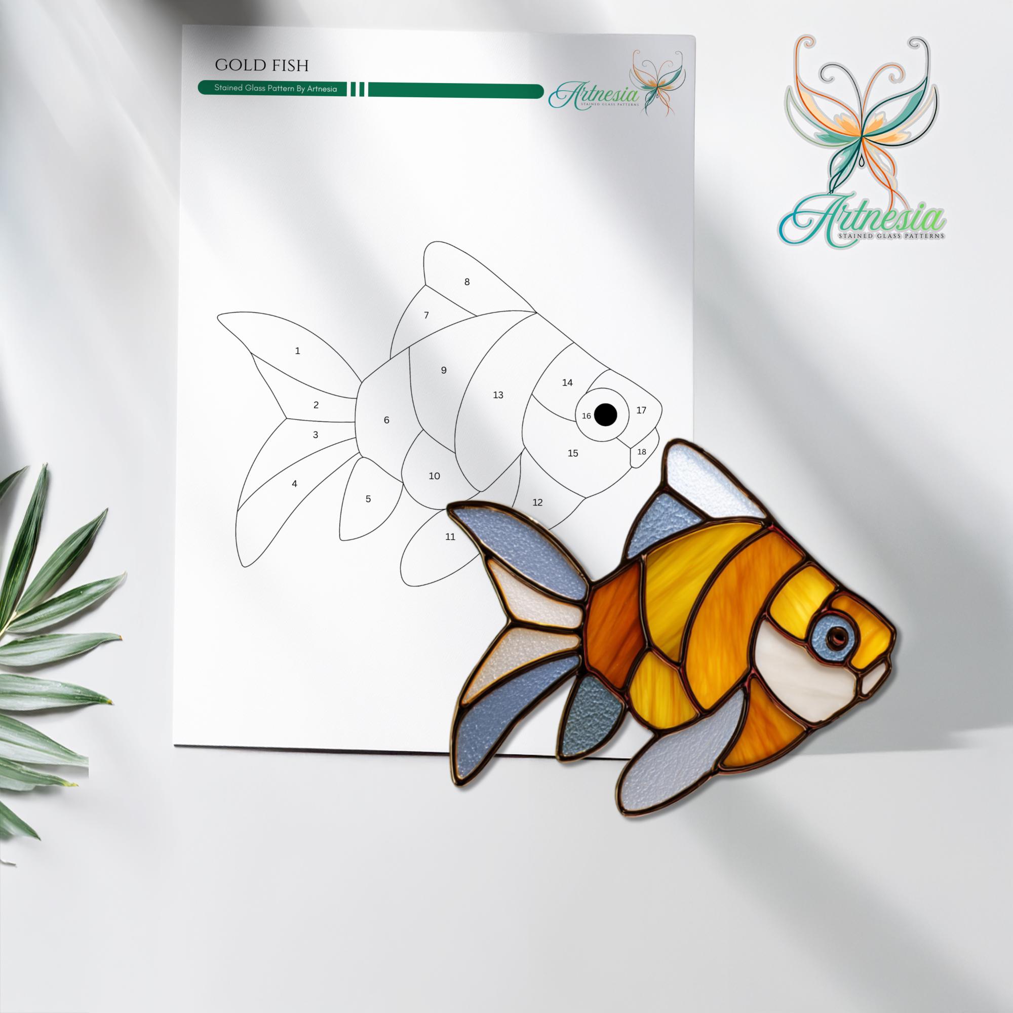 Curated visual reference: Goldfish Stained Glass Pattern Goldfish Suncatcher Goldfish Stained Photo Inspiration