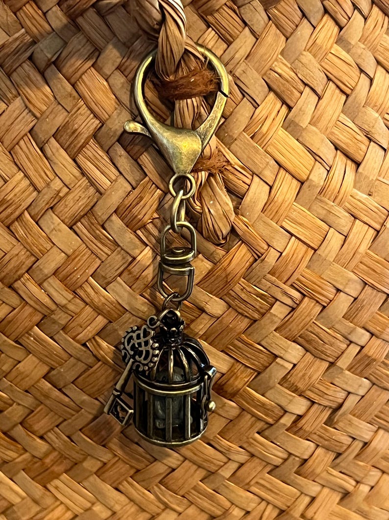 Rat in a Cage Keychain: Antique Bronze Birdcage Locket - Etsy