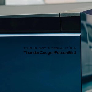 ThunderCougarFalconBird Die-Cut Sticker – Futurama Anti-Elon Car Decal