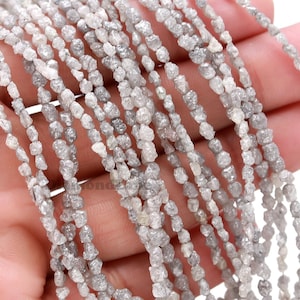 Gray Diamond Bead 2 - 3 mm Rough Gray Diamond Tumble Bead 100 % Natural Uncut Diamond Bead Personalized Jewelry