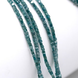 Blue Diamond Cube AAA+ Top Quality Faceted Diamond Bead 1.5 - 2.5 mm Blue Diamond Box Beads Personalized Jewelry