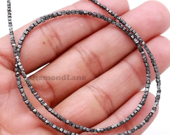 Cuentas cúbicas de diamante negro en bruto natural: joyería de piedras preciosas sin tallar