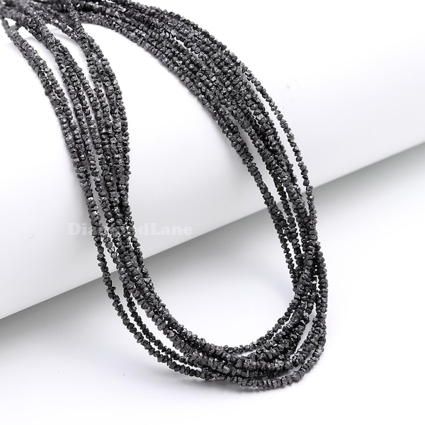 Black Rough Diamond Bead 2 - 3 mm 100% Natural Black Diamond Bead AAA+ Raw Rough Diamond Beads Strand Handmade Gift Mothers Day Jewelry