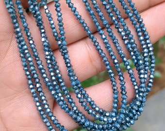 Blue Diamond Rondelle Beads: AAA Grade, 3mm, 15 Inch Strand