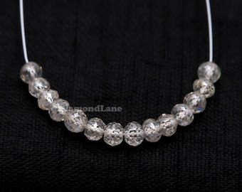 Super Top Quality White Diamond Beads 3 mm Faceted Rondelle Snow White Diamond Beads AAA+ Clear White Diamond Bead