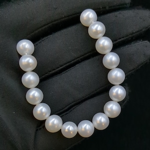 AAA+ Freshwater Pearl Beads: 8mm Round Gemstone, 5 inch Strand