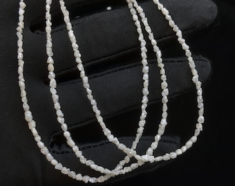 Raw White Diamond Beads: Natural Uncut Diamond Strand (2.5-4 mm)