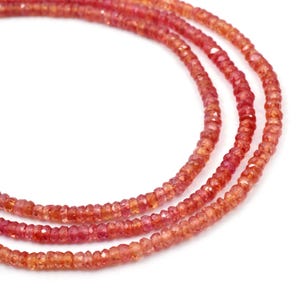 Orange sapphire Beads 100% Natural Faceted Rondelle Orange Sapphire Beads Best Selling Orange Sapphire Gemstone Beads For Jewelry Making