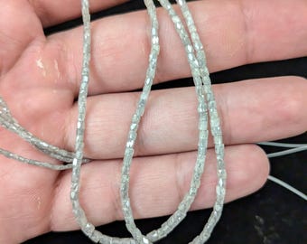 Natural White Sparkling Faceted Diamond Tube Top Quality 1.3 - 2.5 mm Diamond Tube Diamond Necklace Jewelry Rare Diamond Beads