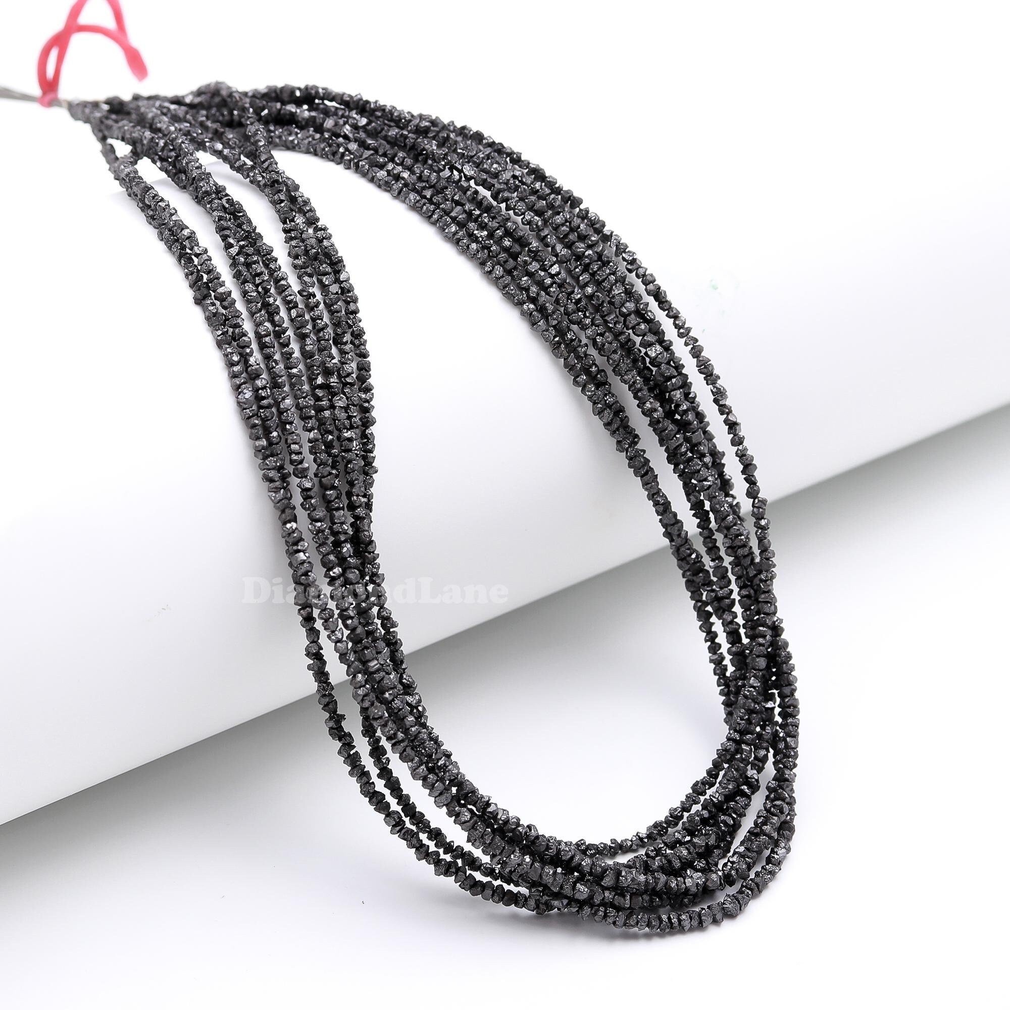 Black Rough Diamond Bead 2 3 Mm 100 Natural Black Diamond Bead AAA Raw