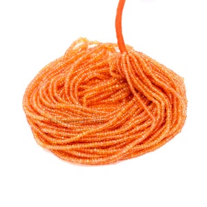Natural Sapphire Orange Bead 2.5-3mm Faceted Rondelle Sapphire Bead AAA+ Orange Sapphire Gemstone Bead Personalized Jewelry