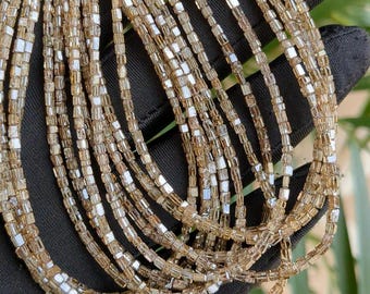 Champagne Diamond Cube Beads: Faceted Natural Diamond, 14 inch