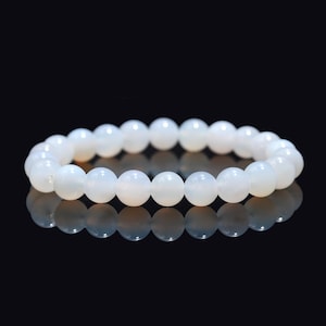 Blue Lace Agate Bracelet High-Quality Handmade Stretch Round Beaded Bracelet 100% Natural 8 mm Healing Crystal Yoga Bracelet Christmas Gift