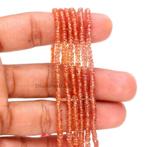 Orange Dark Sapphire Bead 2.5 - 3 mm Faceted Rondelle Dark Orange Sapphire Bead Personalized Jewelry Christmas Jewelry Gift
