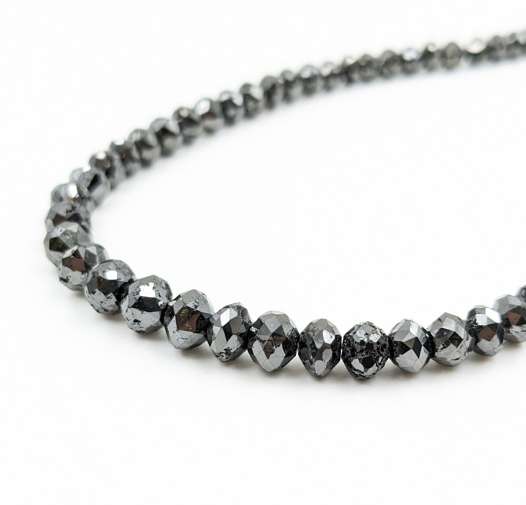 1 Fancy Color 0.66cts Natural Black Diamond Roundel Bead 9892B