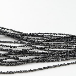 Natural Black Diamond Bead 2 - 3 mm Raw Rough Diamond Bead AAA+   Quality Uncut Diamond Beads Personalized Jewelry Birthday Gift
