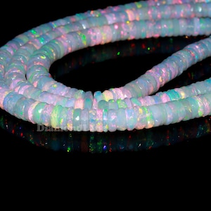 Excellent White Opal Faceted Tyre Heshi Tyre Bead 100% Natural Ethiopia Opal Bead Flashy Opal Bead Personalized Jewelry