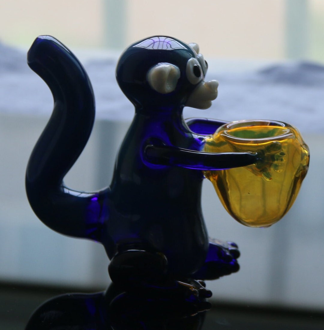 Hand Blown Unique Glass Pipes Monkey Tobacco Pipe Drum Smoking Etsy UK