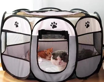 Portable Foldable Pet Tent | Kennel Octagonal Fence Puppy Shelter | Easy To Use Outdoor Easy Operation Large Dog Cages Cat Fences
