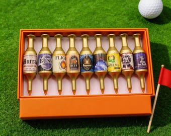 9-pack Golf Tees Funny Beer Bottle design for Men