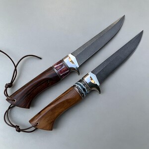 Handcrafted Outdoor Knife with Bog Oak and Mammoth Molar Handle image 7