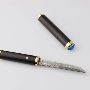 Ebony Damascus Steel Utility Knife 20.3 cm