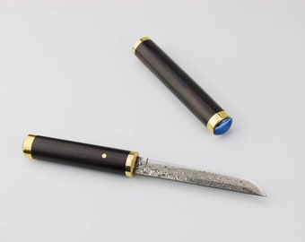 Ebony Damascus Steel Utility Knife 20.3 cm