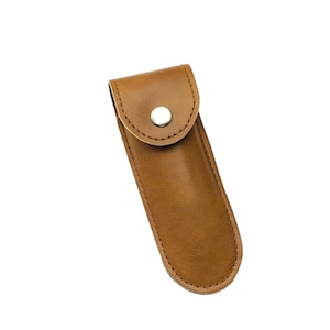 Fodero per coltello tascabile, custodia pieghevole per coltello EDC tascabile da 15 cm, custodia portatile in pelle per coltello con chiusura a scatto e passante per cintura