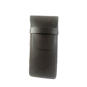 Hand-made Leather Pen Case Fountain Multi Pens Pouch Crazy Horse Leather Pen Protective Sleeve Cover – Brown