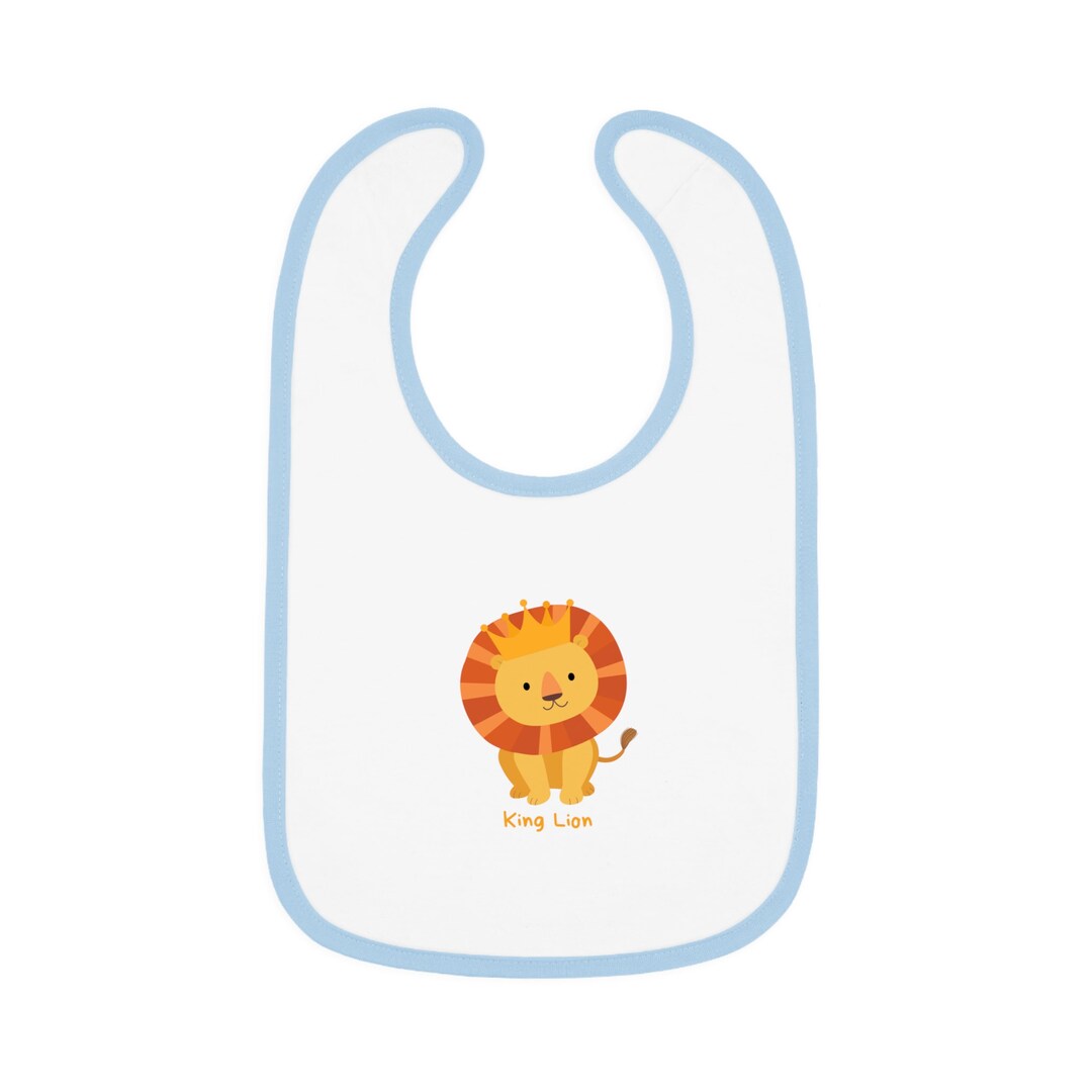 Gift Newborn Luxurious King Lion Baby Contrast Trim Jersey Bib Soft and ...