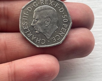 Double Sided Coin 50p King Charles - Heads on both sided - same sided coin - Toss Winner