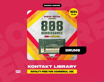 Biblioteca Kontakt 808 y paquete WAV, 216 parches, 430 muestras 808 para trap, R&B, pop