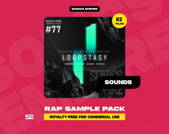 Paquete de muestras melódicas, loops de guitarra, stems y batería para hip hop, R&B, LoFi