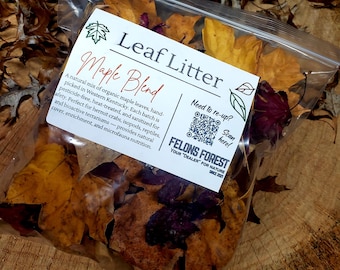 Organic "Maple Blend" Leaf Litter – 1 Gallon Bag | Sanitized & Heat Treated | Safe for Hermit Crabs, Isopods, Reptiles, Bioactive Terrariums