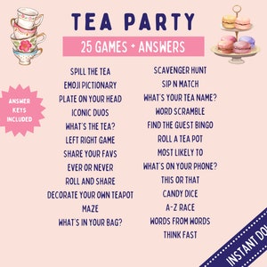 Tea Party Games | Tea Party Games Adults Kids Toddler | Tea Party ...