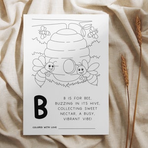 baby shower game for baby's first abc coloring book for guests to color in a page and keepsake for the baby
