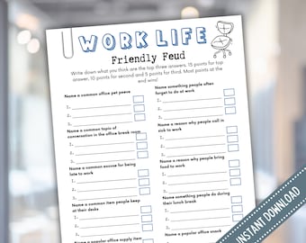 Office Party Feud Game – Printable Team Building & Holiday Party Activity, Fun for Work, Instant Digital Download