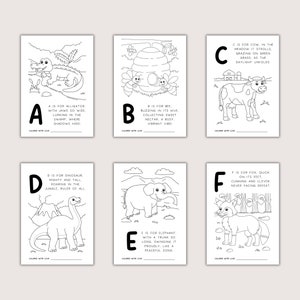 baby shower game for baby's first abc coloring book for guests to color in a page and keepsake for the baby