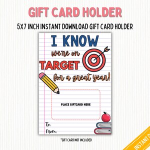 Thank You TARGET Geschenkkartenhalter. 5x7 "DIGITALDATEI. Danke, Lehrer, Freund, Geburtstag, Familie. Einfaches Geschenk.