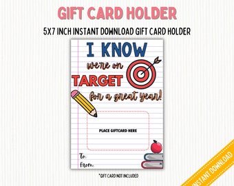 Target Gift Card Holder: Teacher Appreciation Printable (Digital File)