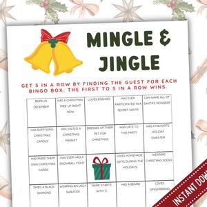 Christmas Mingle Bingo: Holiday Party Icebreaker (PDF)