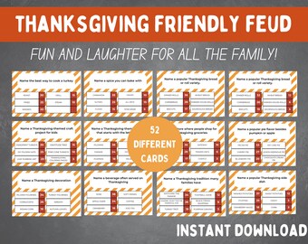 Thanksgiving Friendly Feud | Printable Thanksgiving Game | Fall Activity For Kids and Adults | Thanksgiving Trivia | Classroom Game