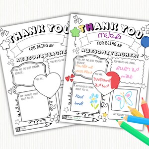 Lehrer Wertschätzung Printable Lehrer Wertschätzung Woche Geschenk Danke Lehrer Geschenke Malseiten Schule Kinder Sofortiger digitaler Download