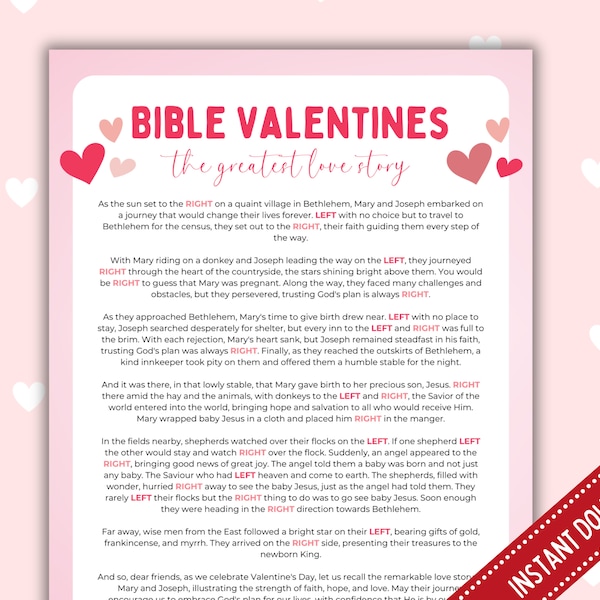 Left Right Christian Game | Bible Games | Valentine's Bible games | Pass the Prize | Valentine's Church Games | Christian Valentines Games