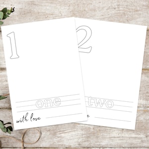 Blank Numbers Book, Baby&#39;s First 123 Book, Baby&#39;s First Numbers Book, Coloring Pages, Coloring Book, 2 Sizes Included, Instant Download