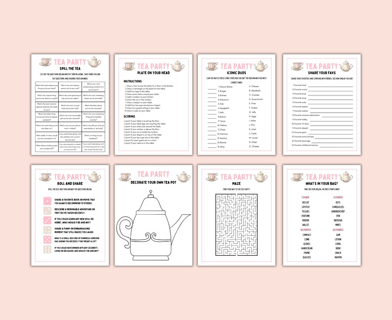 Tea Party Games | Tea Party Games Adults Kids Toddler | Tea Party ...