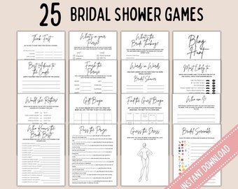 Modern Bridal Shower Games Bundle: Minimalist Printable (Digital Download)
