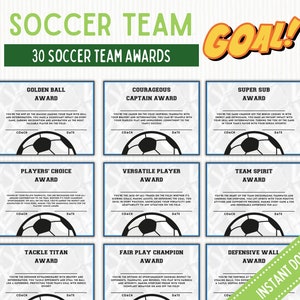 Soccer Award Certificate End of Season Soccer Award Ceremony Certificate Soccer Team Party Printable Football Decor Game Diploma