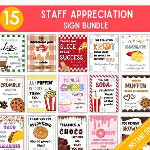 Printable Appreciation Signs, Staff Appreciation Signs, Appreciation Food Signs Bundle, Appreciation Week Signs, Thank You Signs, Nurse, PTA