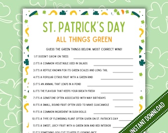 St Patrick's Day Alles Grün Quiz: Lustiges Partyspiel (Digitaler Download)